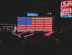 new york city american flag times square